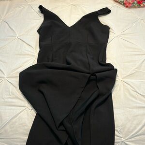 Long black dress with leg slit